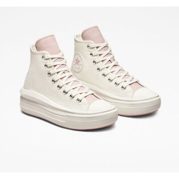Converse CTAS Move Platform Sneakers Egret/Stone Mauve/Rust Pink W 9 - Picture 1 of 9